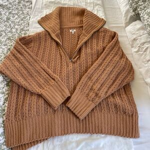 Aerie Oversized Knit Quarter Zip